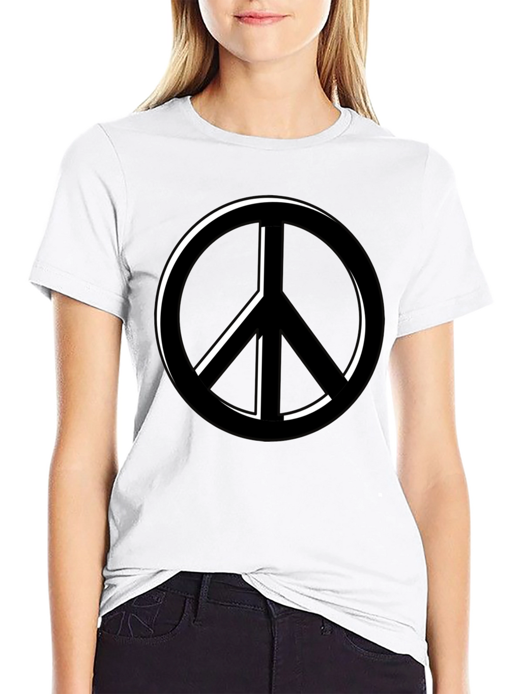 Peace Symbol Black T-Shirt - Relaxed Fit