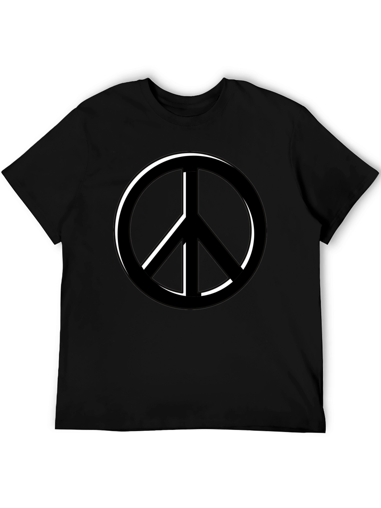 Peace Symbol Black T-Shirt - Relaxed Fit
