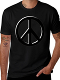 Peace Symbol Black T-Shirt - Relaxed Fit