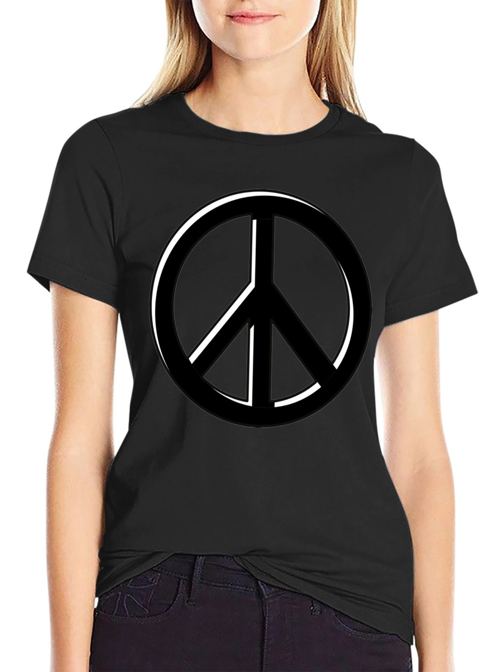 Peace Symbol Black T-Shirt - Relaxed Fit