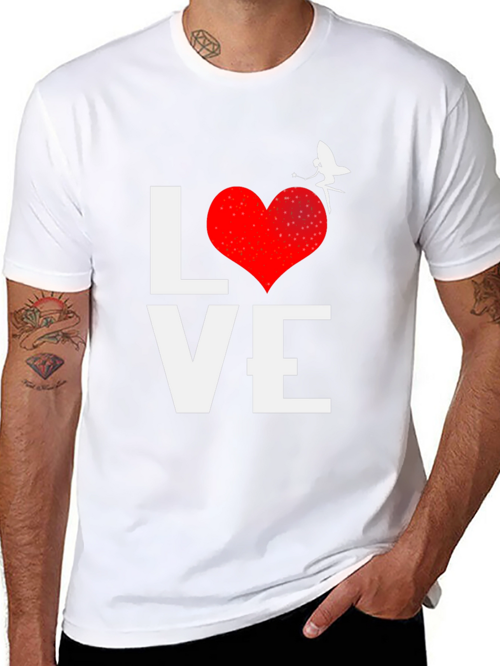 Love Fairy Graphic Tee - Black Cotton Blend Shirt