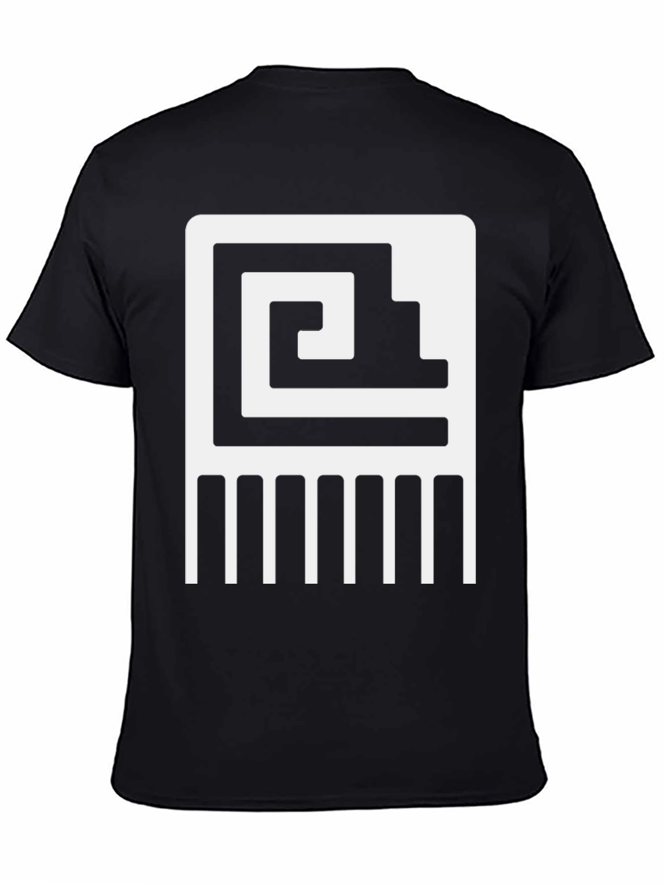 Abstract Aztec Graphic Tee - Black Cotton Casual Shirt