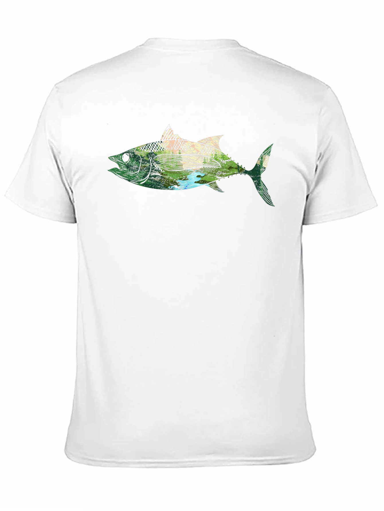 Nature Fish Graphic Black T-Shirt