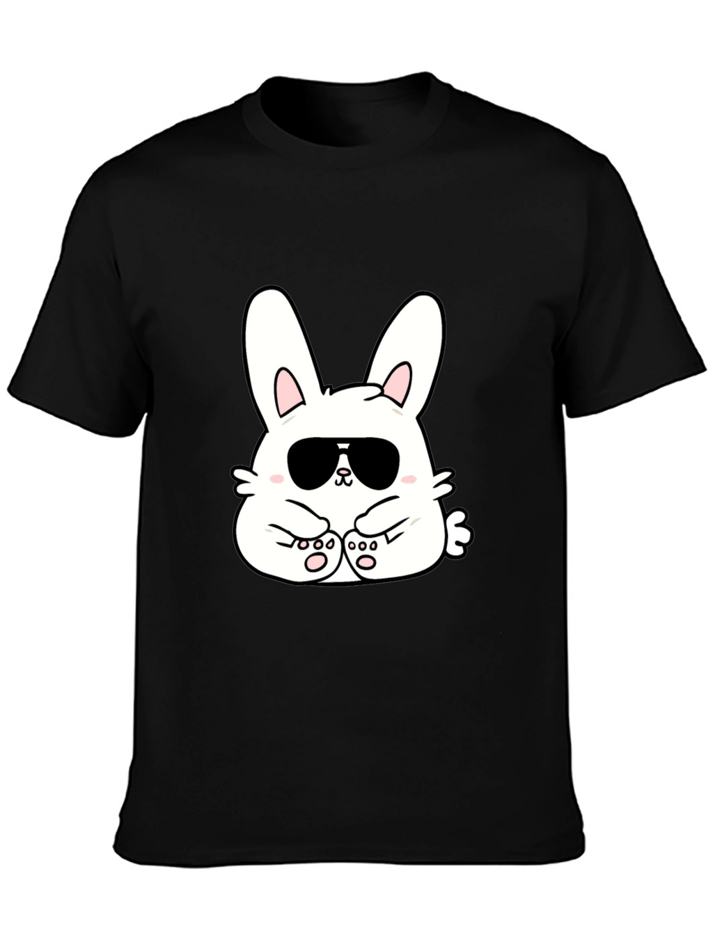 Cool Bunny T-Shirt - Black Cotton Blend
