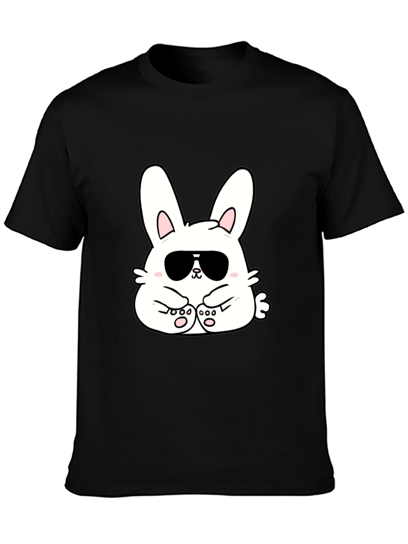 Cool Bunny T-Shirt - Black Cotton Blend