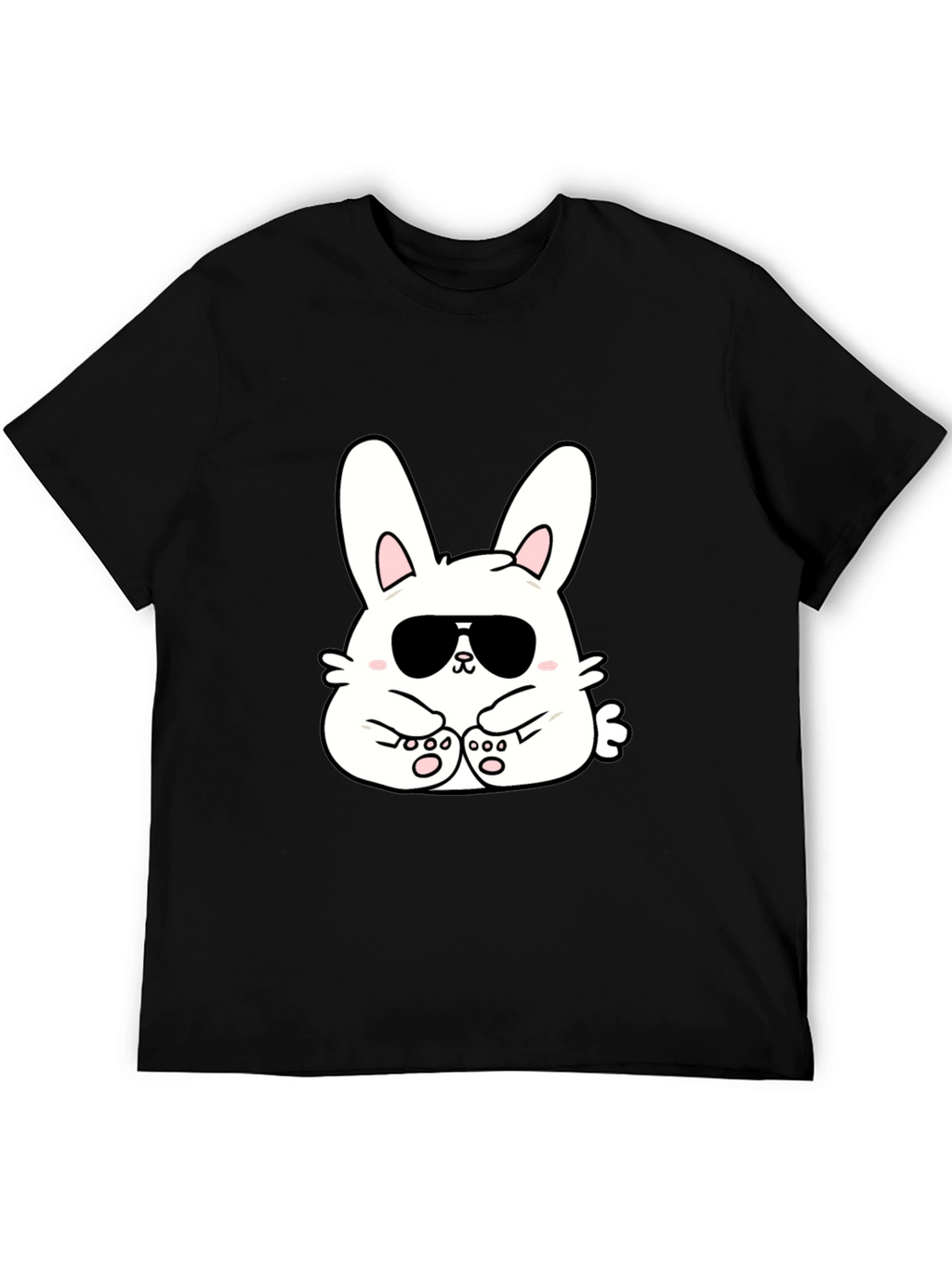 Cool Bunny T-Shirt - Black Cotton Blend
