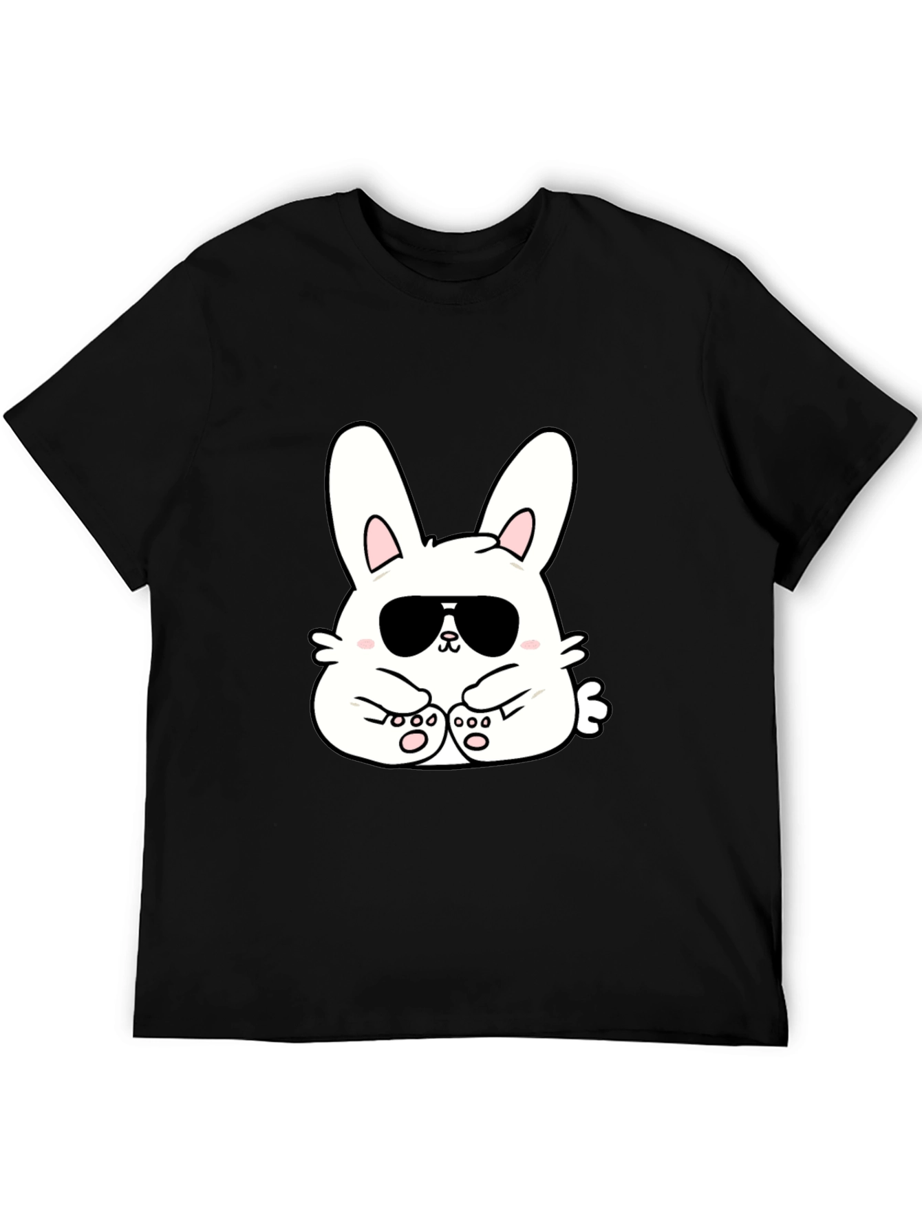 Cool Bunny T-Shirt - Black Cotton Blend