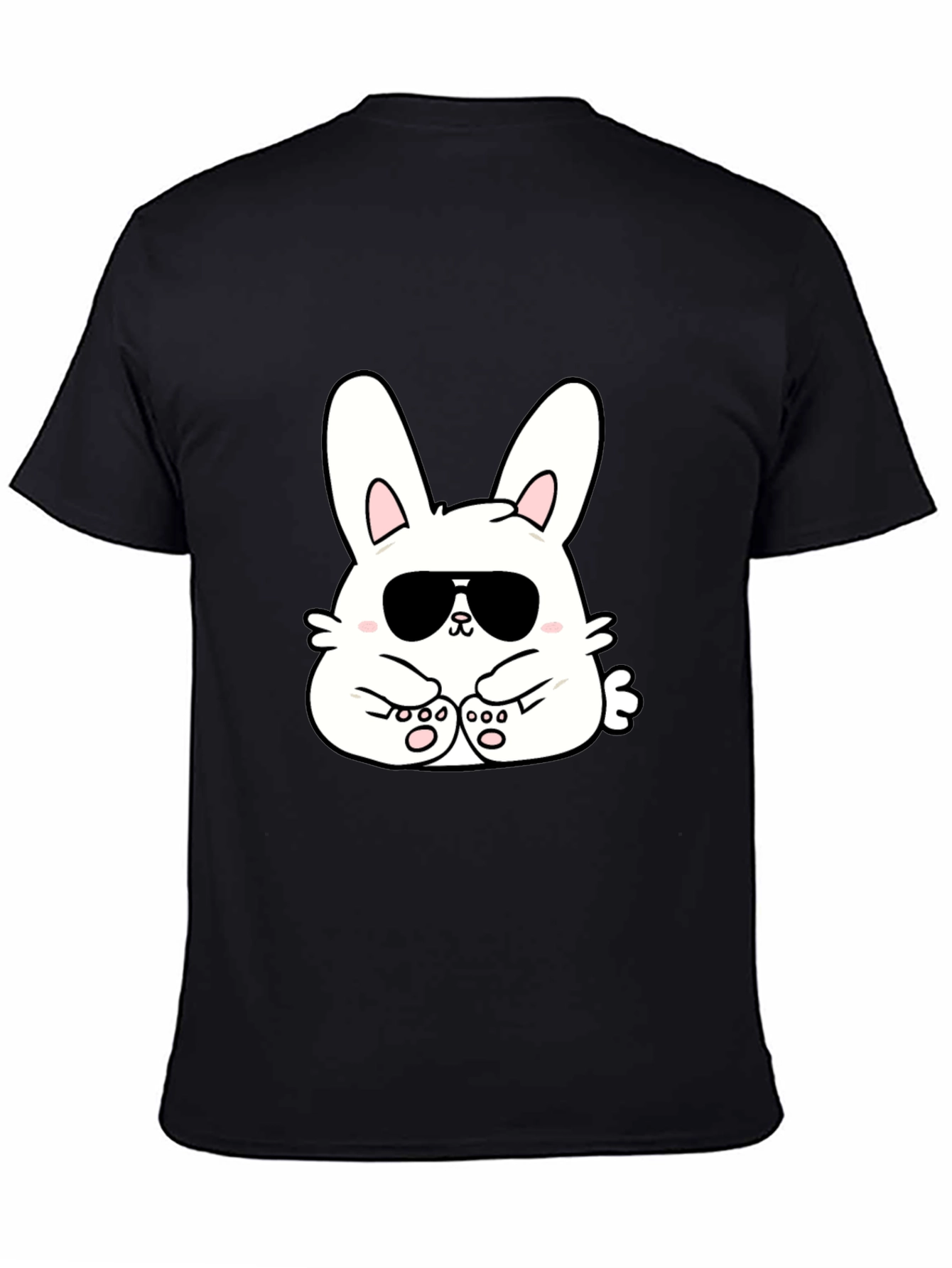 Cool Bunny T-Shirt - Black Cotton Blend