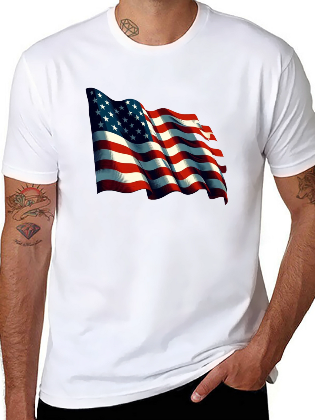 American Flag Graphic T-Shirt Patriotic USA Tee