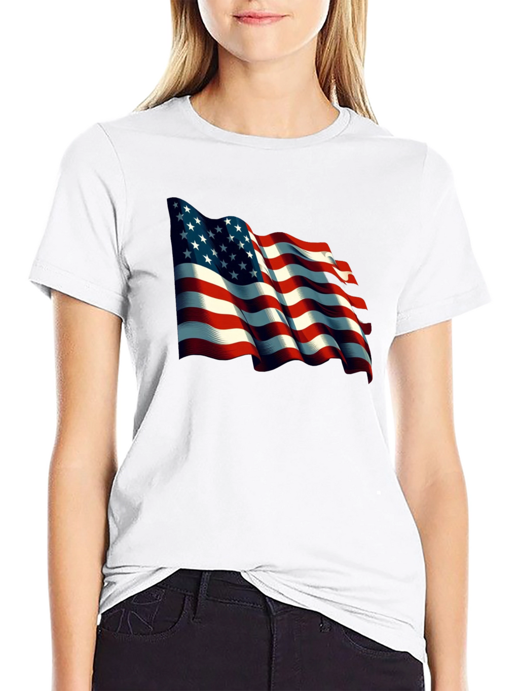 American Flag Graphic T-Shirt Patriotic USA Tee