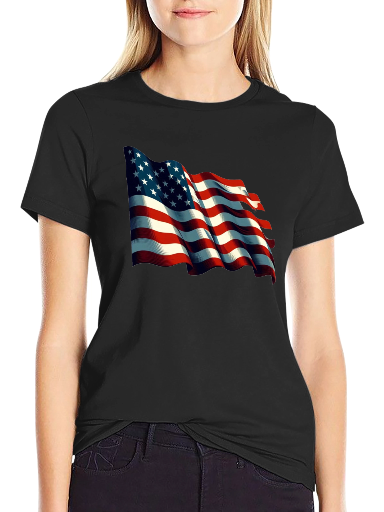 American Flag Graphic T-Shirt Patriotic USA Tee