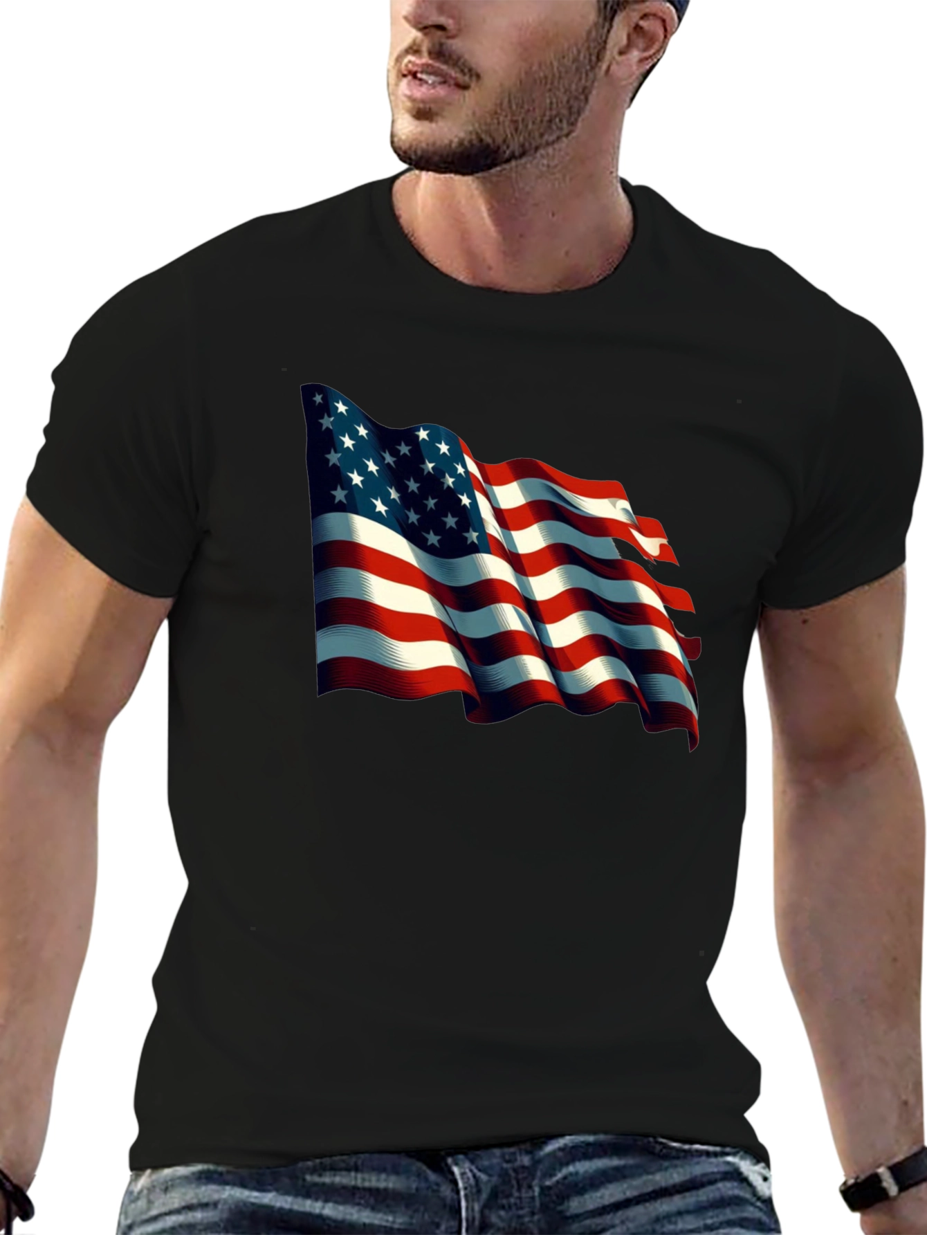 American Flag Graphic T-Shirt Patriotic USA Tee