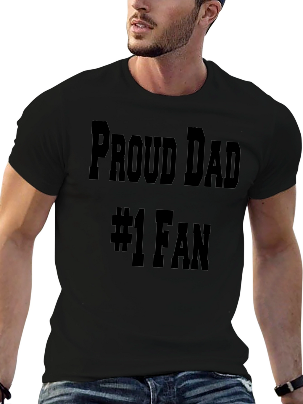 Proud Dad #1 Fan T-Shirt - Black