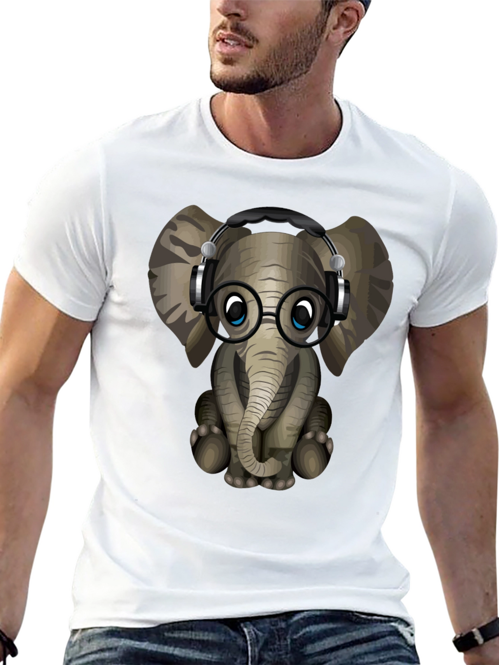 Geek Elephant Graphic Tee - Cool Animal T-Shirt