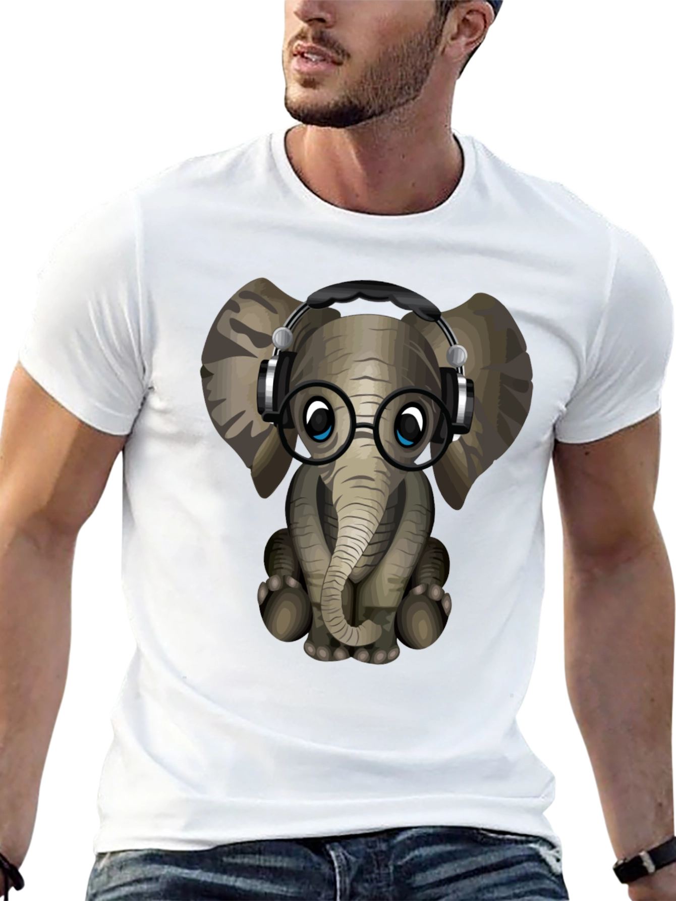 Geek Elephant Graphic Tee - Cool Animal T-Shirt