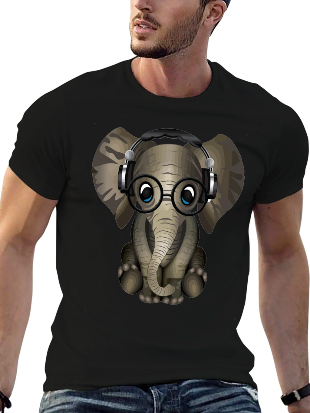 Geek Elephant Graphic Tee - Cool Animal T-Shirt