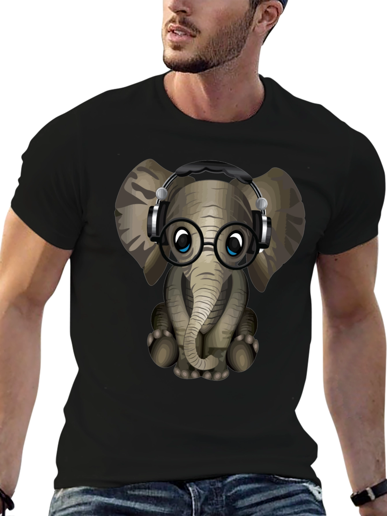 Geek Elephant Graphic Tee - Cool Animal T-Shirt