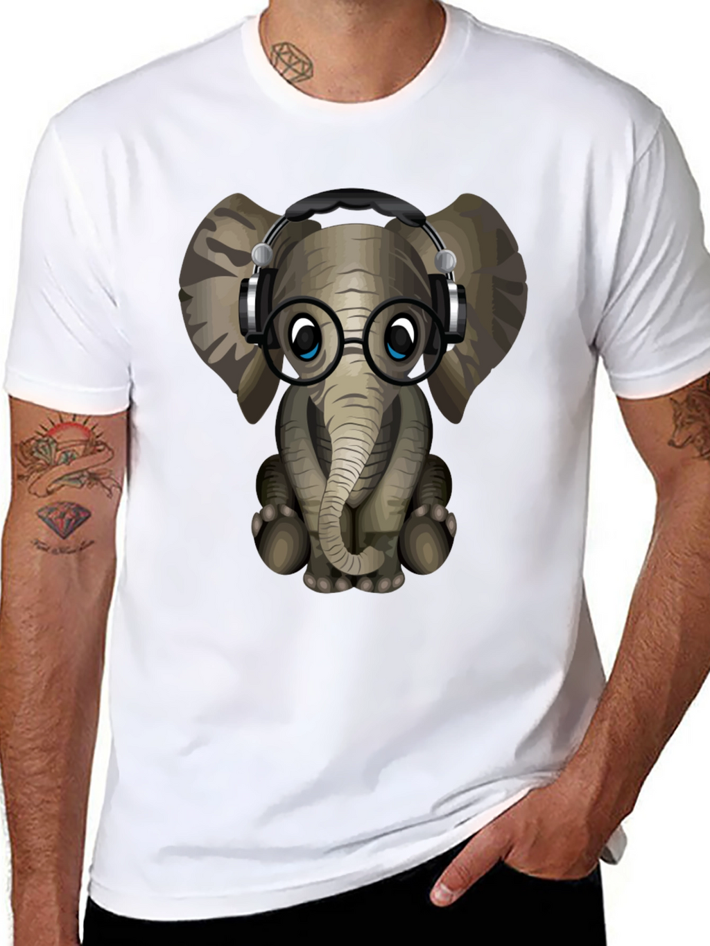 Geek Elephant Graphic Tee - Cool Animal T-Shirt