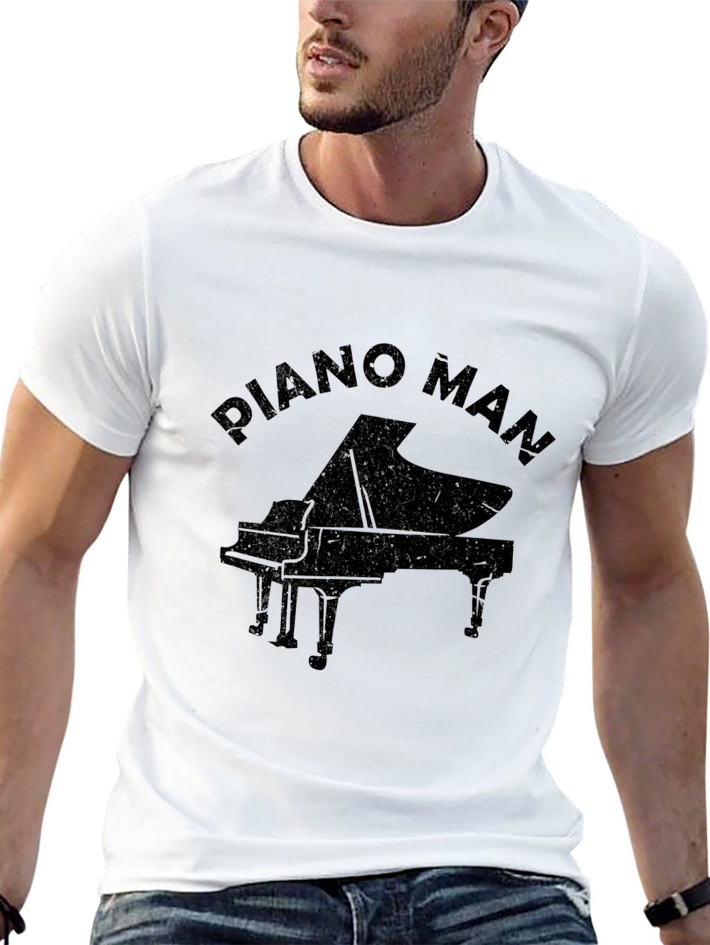 Piano Man Graphic Tee - Classic Musician T-Shirt