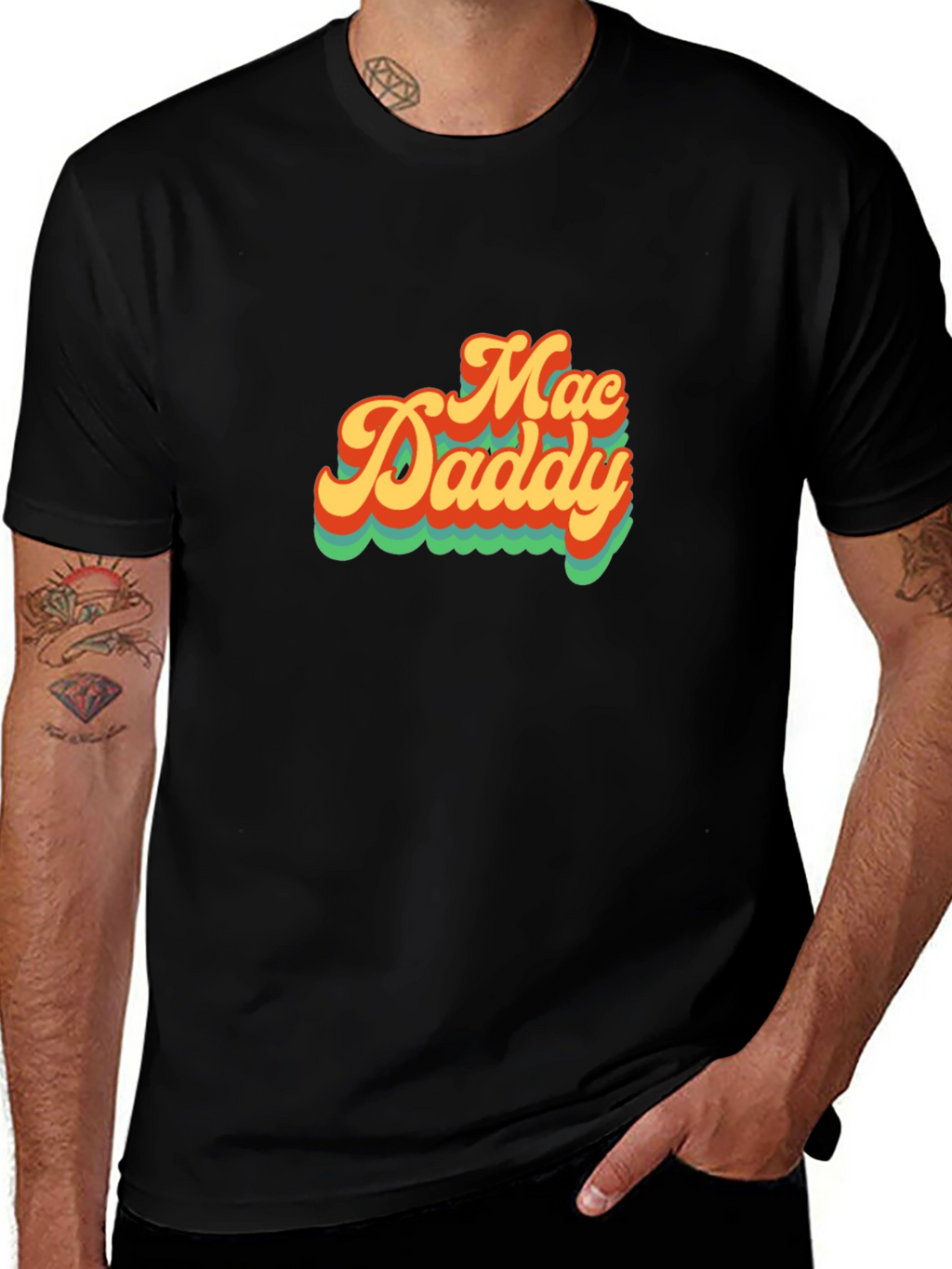 Mac Daddy Retro Style Graphic Tee - Black