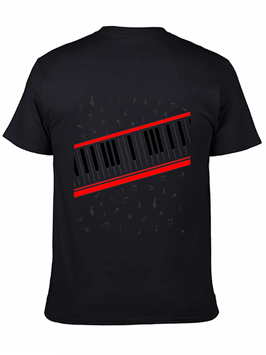 Piano Keys Graphic Tee - Music Lovers Black T-Shirt