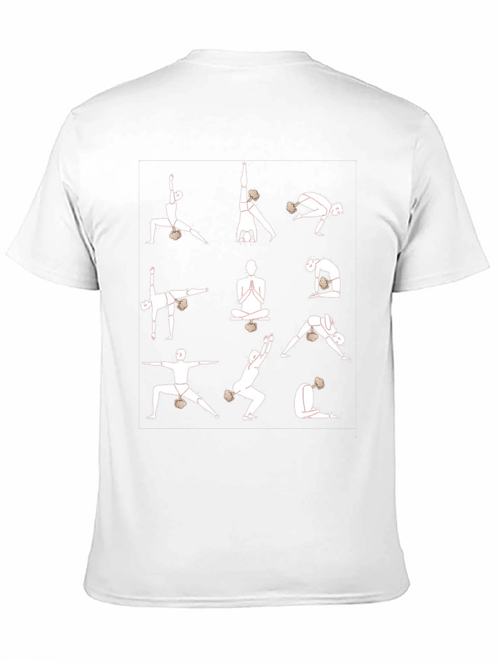 Yoga Pose Graphic T-Shirt - Black Cotton Blend