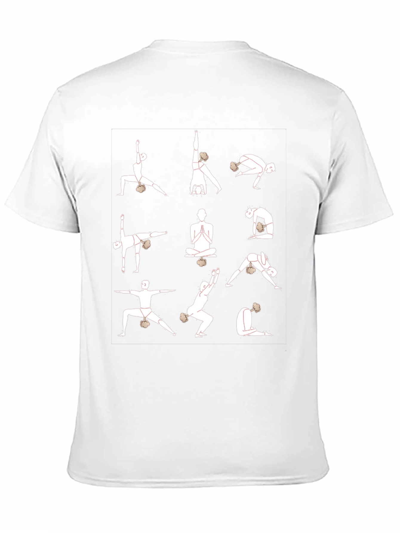 Yoga Pose Graphic T-Shirt - Black Cotton Blend