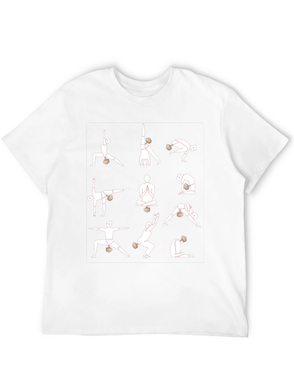 Yoga Pose Graphic T-Shirt - Black Cotton Blend