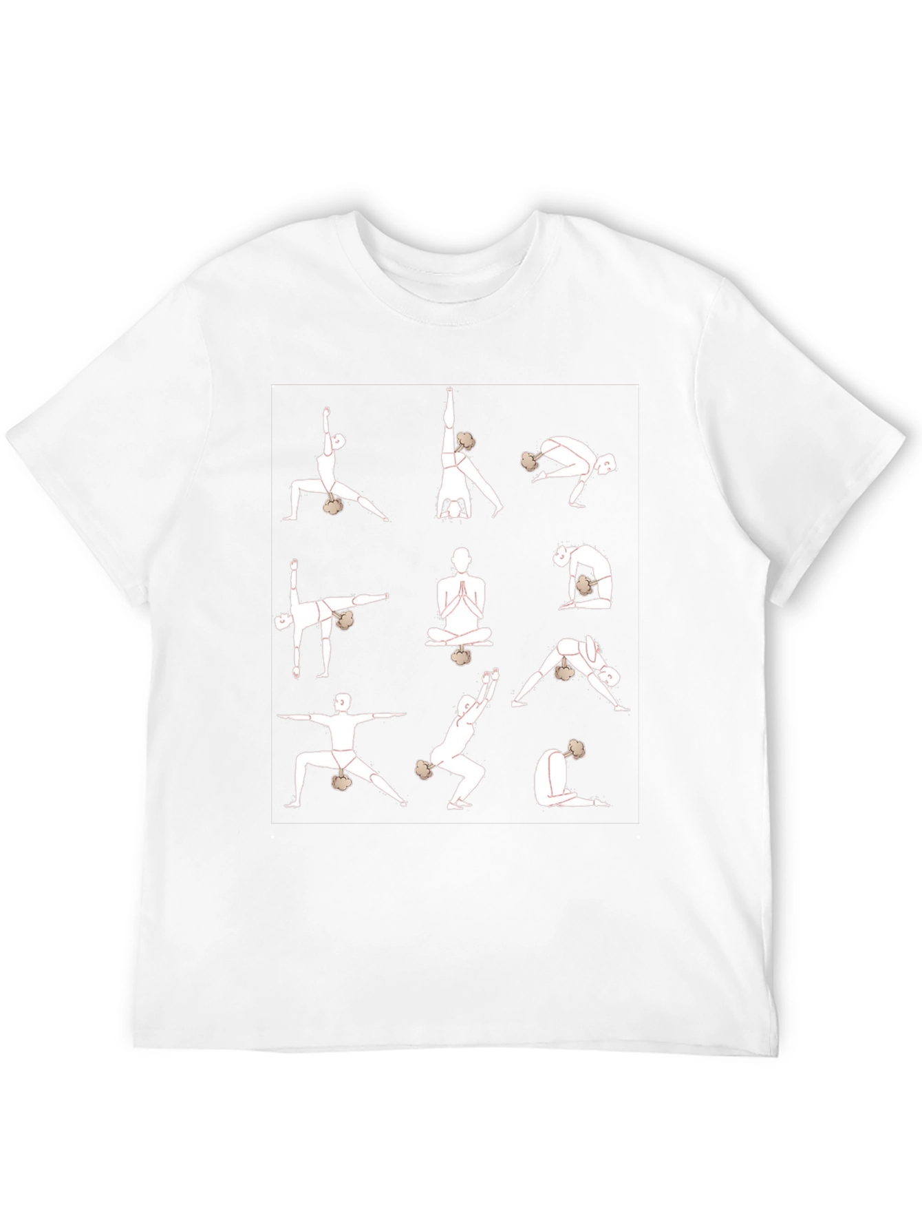 Yoga Pose Graphic T-Shirt - Black Cotton Blend