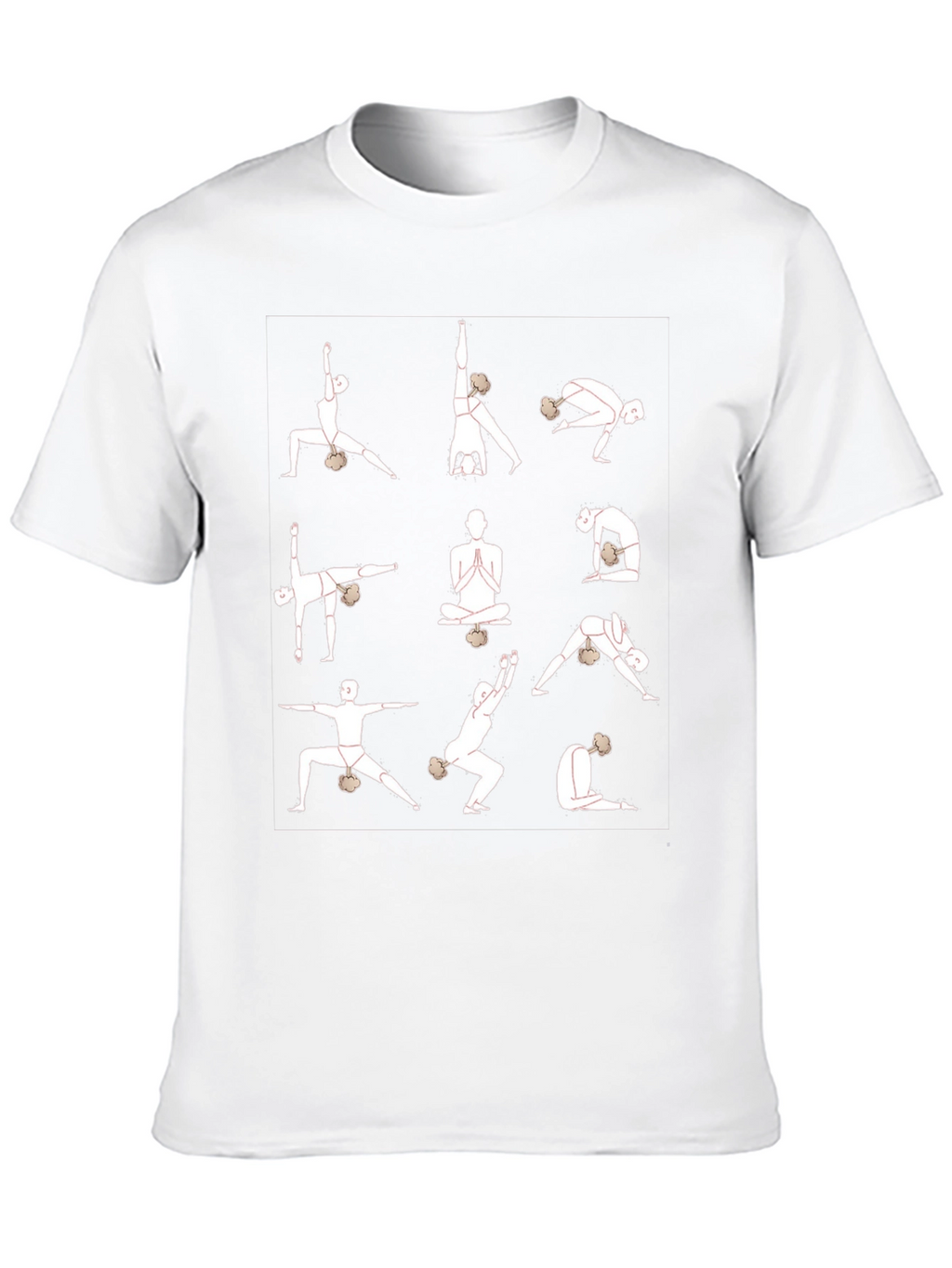 Yoga Pose Graphic T-Shirt - Black Cotton Blend