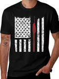 Distressed US Flag Firefighter T-Shirt