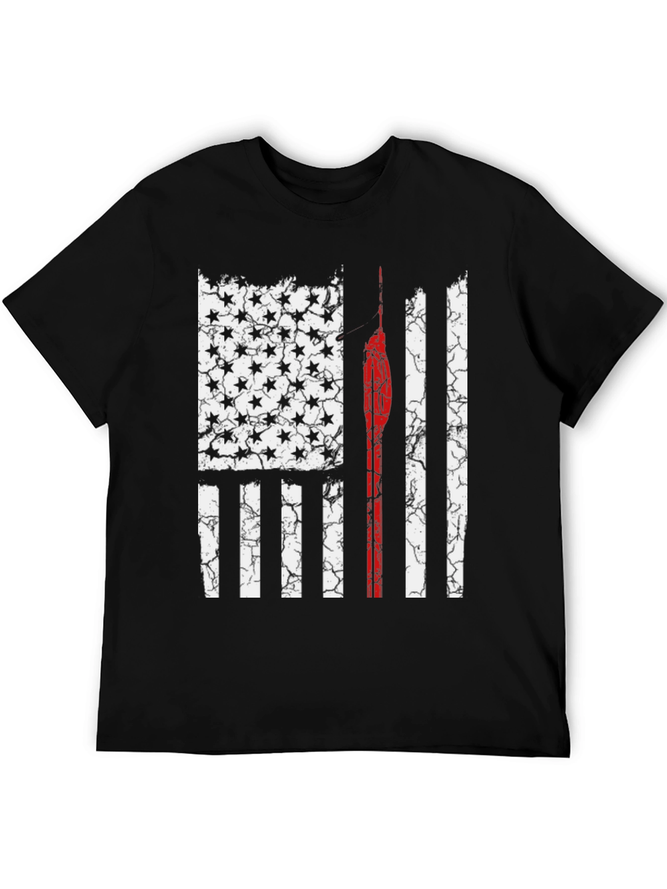 Distressed US Flag Firefighter T-Shirt