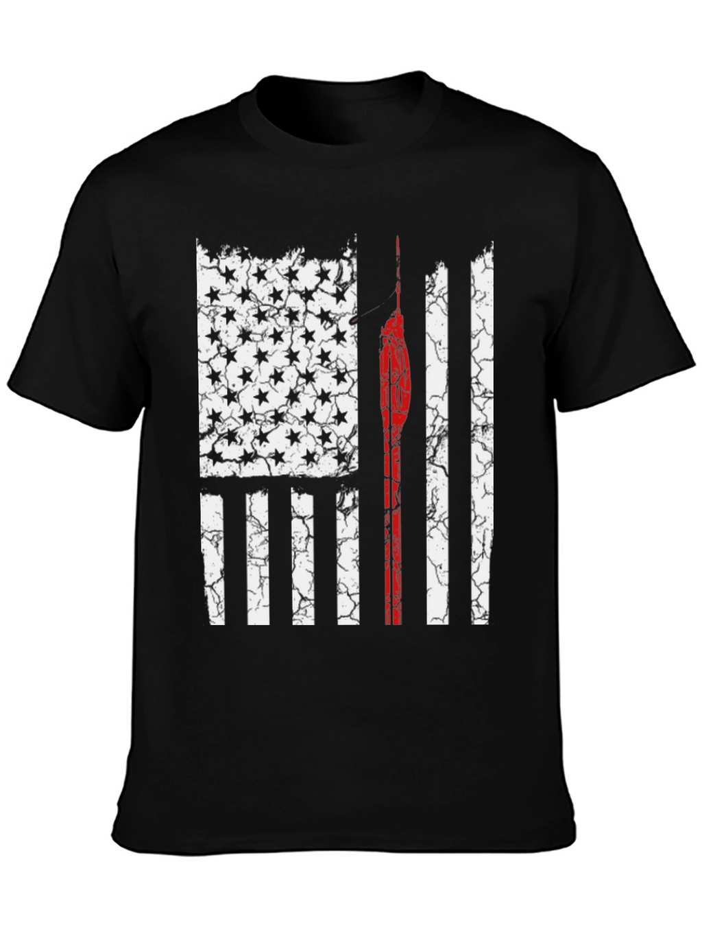 Distressed US Flag Firefighter T-Shirt