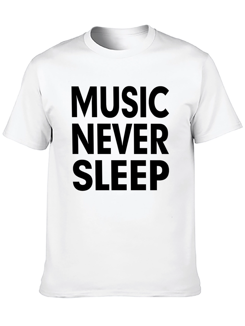 Music Never Sleep Black Graphic Tee