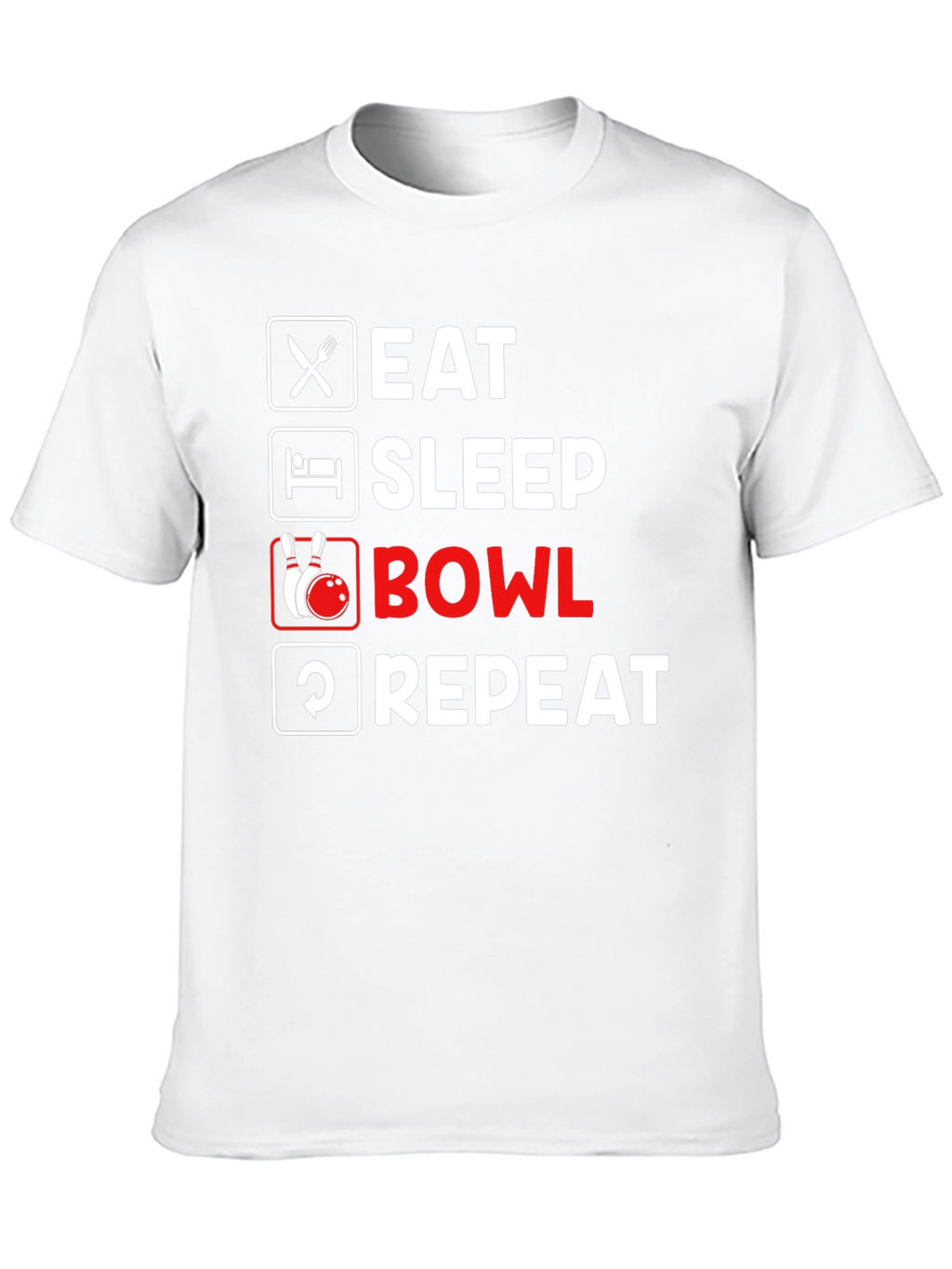 Eat Sleep Bowl Repeat Black T-Shirt