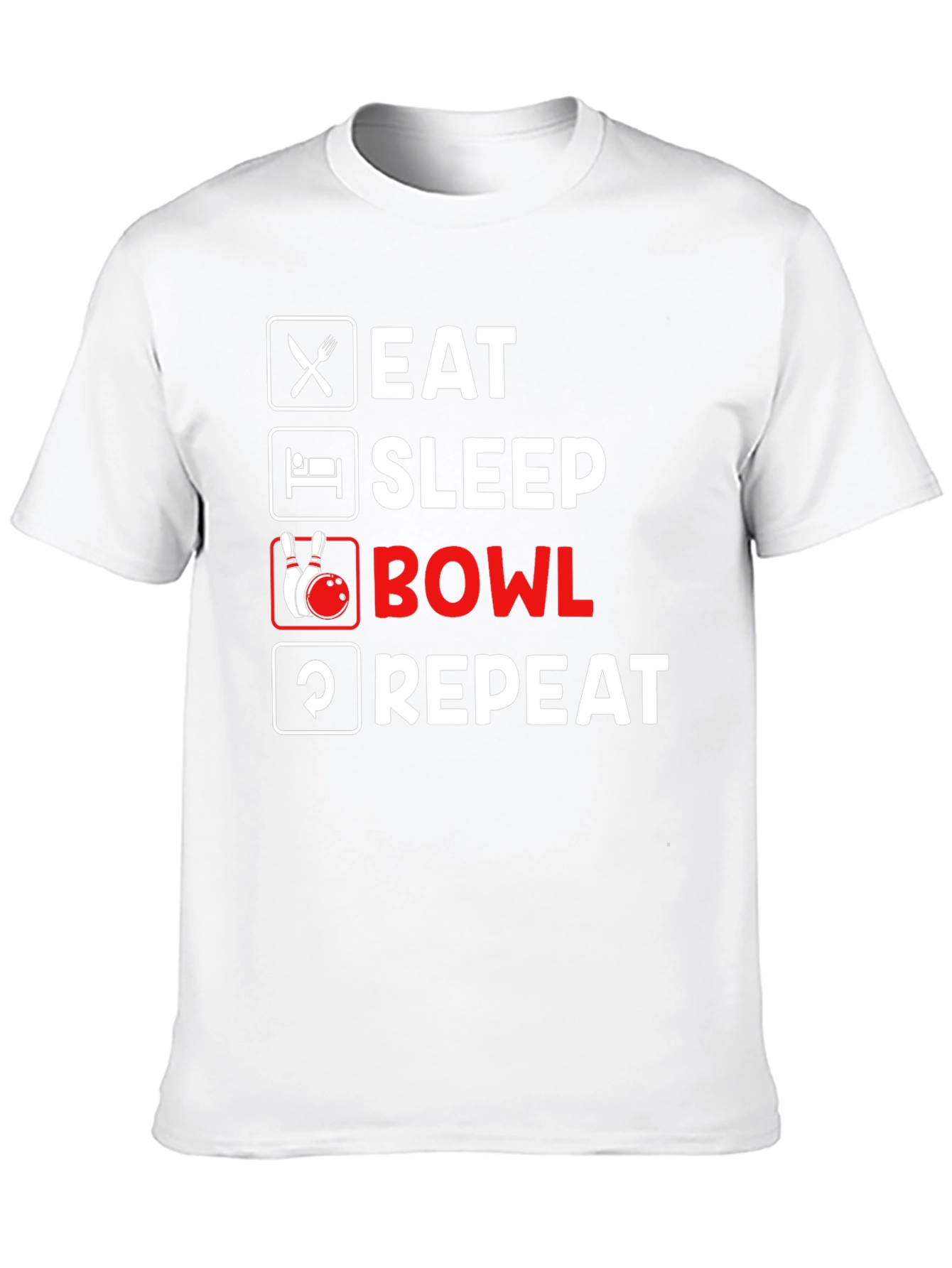 Eat Sleep Bowl Repeat Black T-Shirt