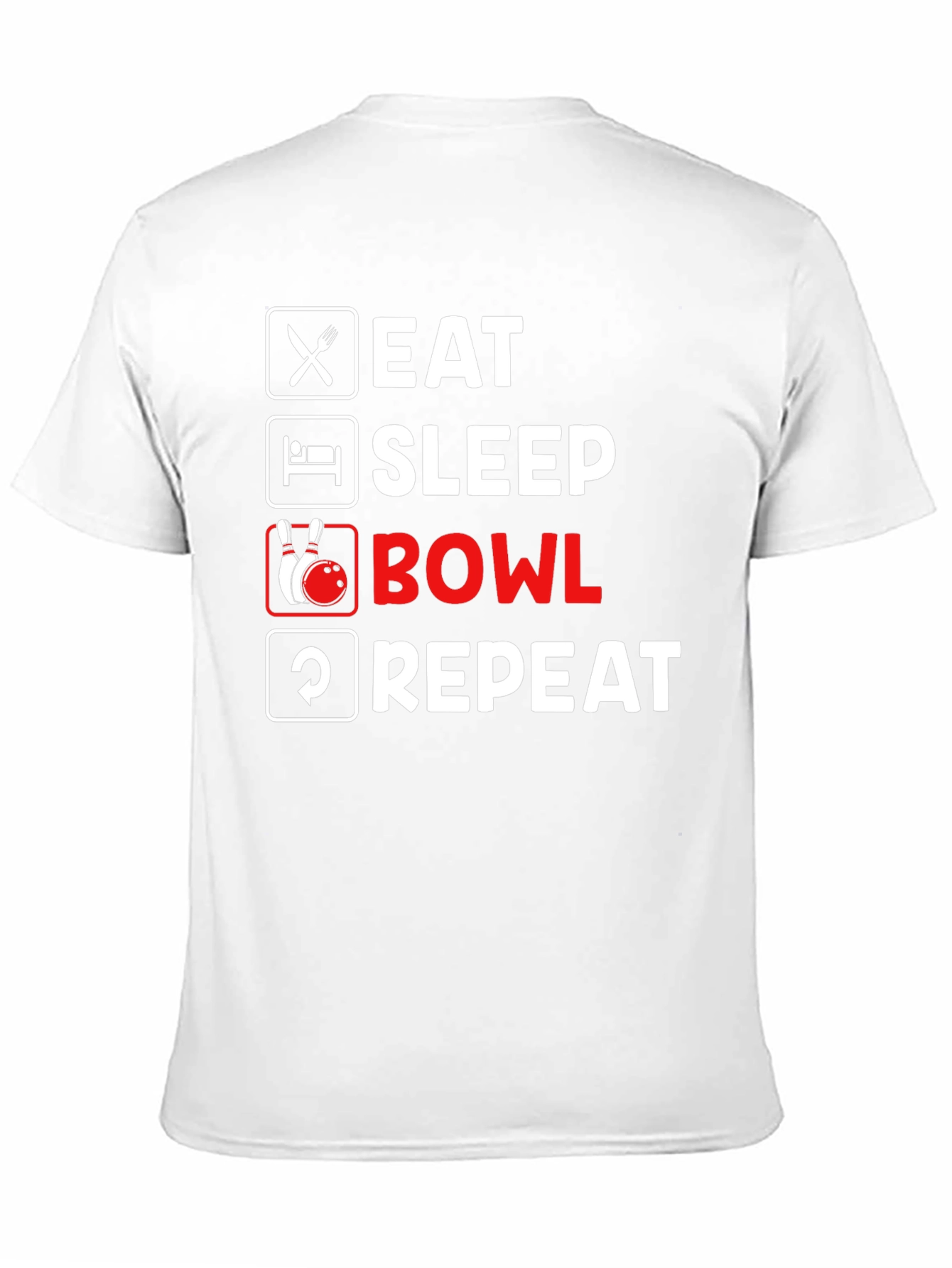Eat Sleep Bowl Repeat Black T-Shirt