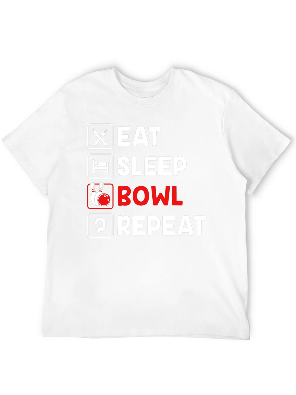 Eat Sleep Bowl Repeat Black T-Shirt