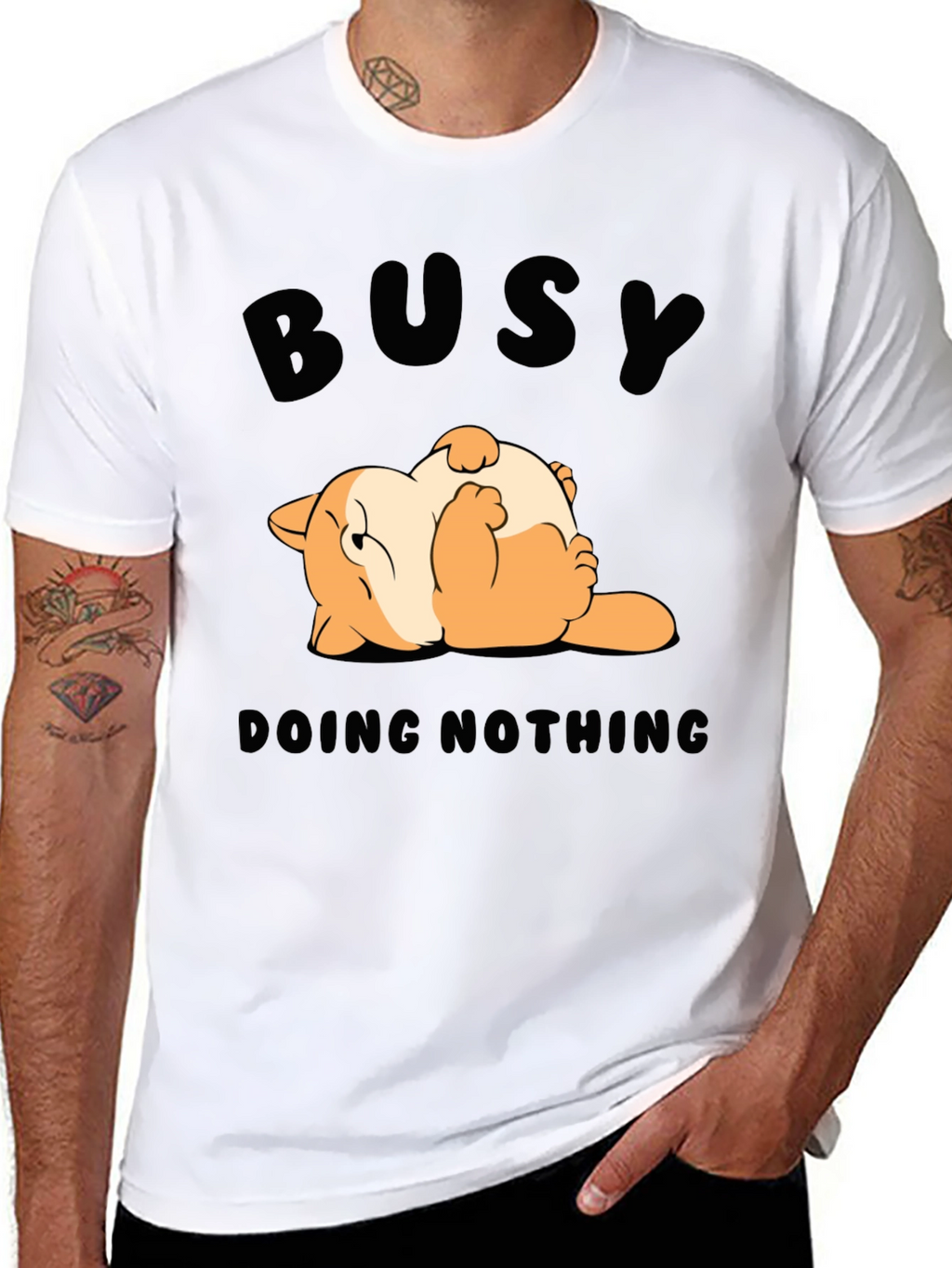 Busy Doing Nothing T-Shirt Funny Cat Design