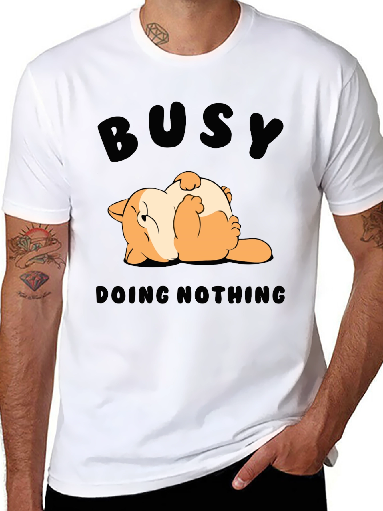 Busy Doing Nothing T-Shirt Funny Cat Design