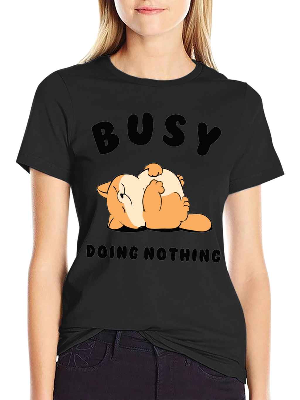 Busy Doing Nothing T-Shirt Funny Cat Design