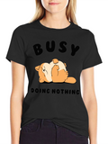 Busy Doing Nothing T-Shirt Funny Cat Design