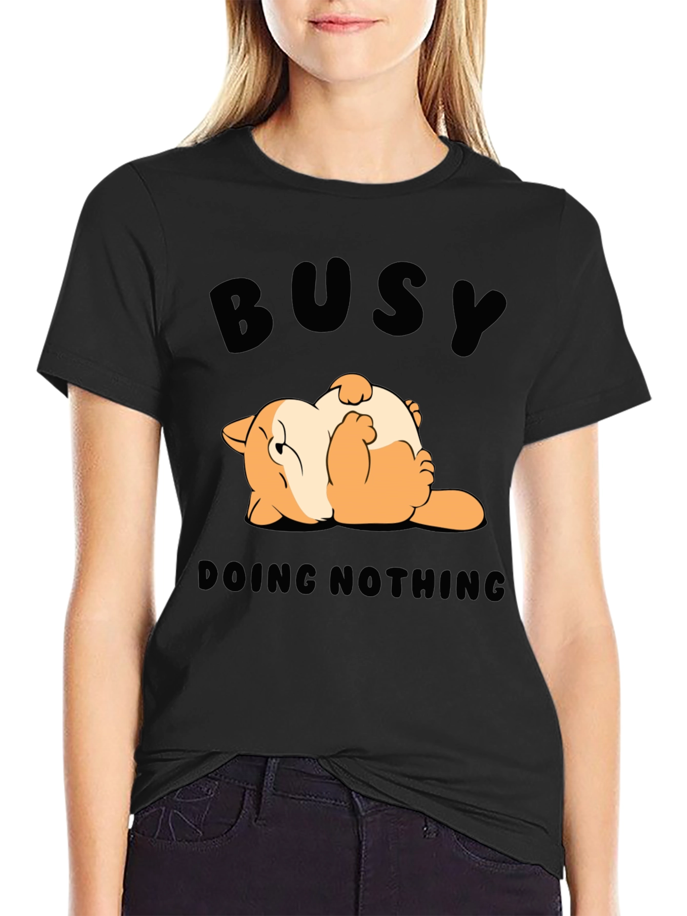 Busy Doing Nothing T-Shirt Funny Cat Design
