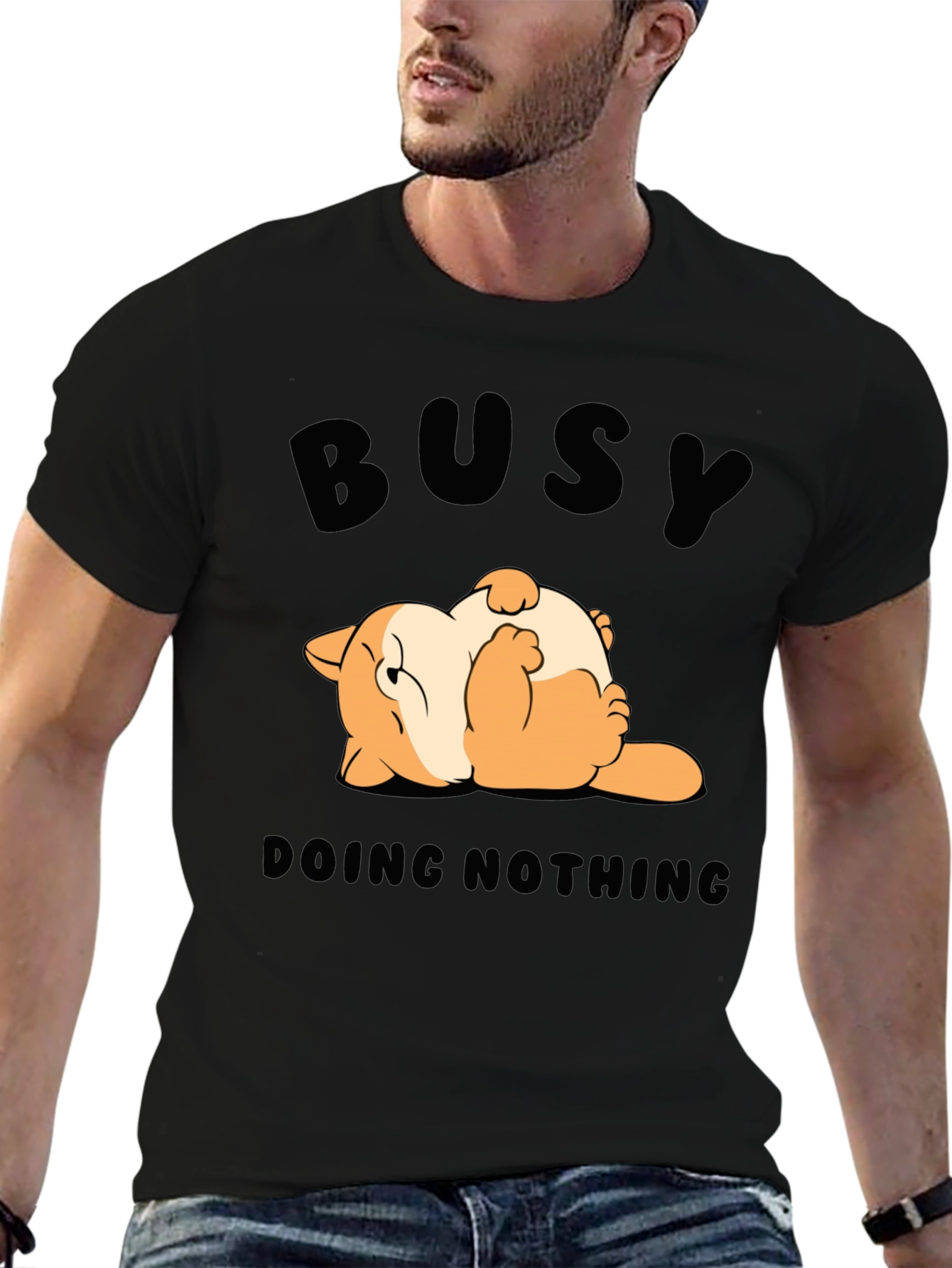Busy Doing Nothing T-Shirt Funny Cat Design
