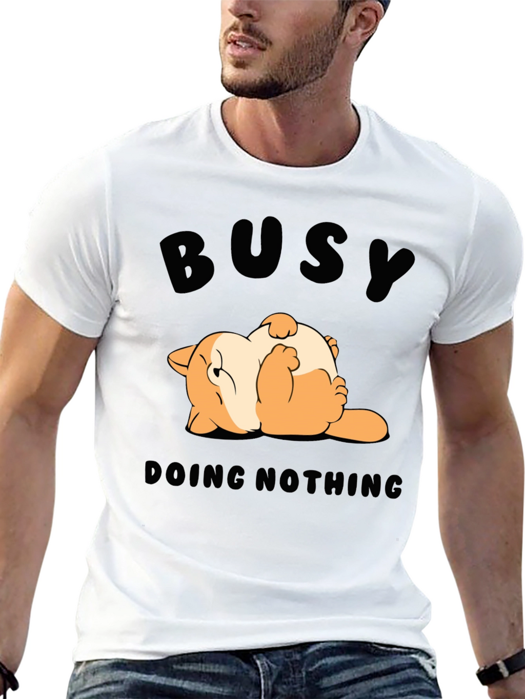 Busy Doing Nothing T-Shirt Funny Cat Design