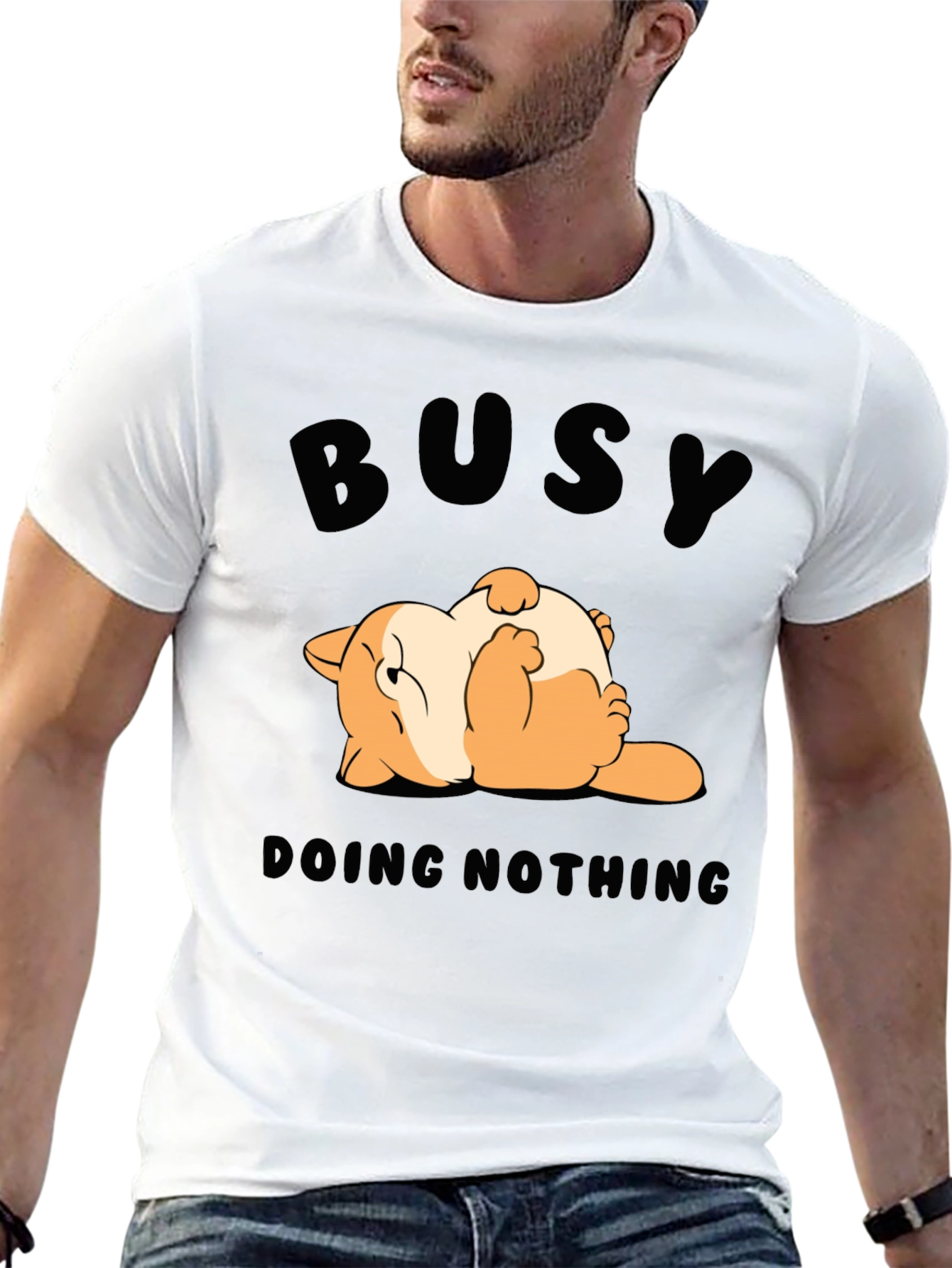 Busy Doing Nothing T-Shirt Funny Cat Design
