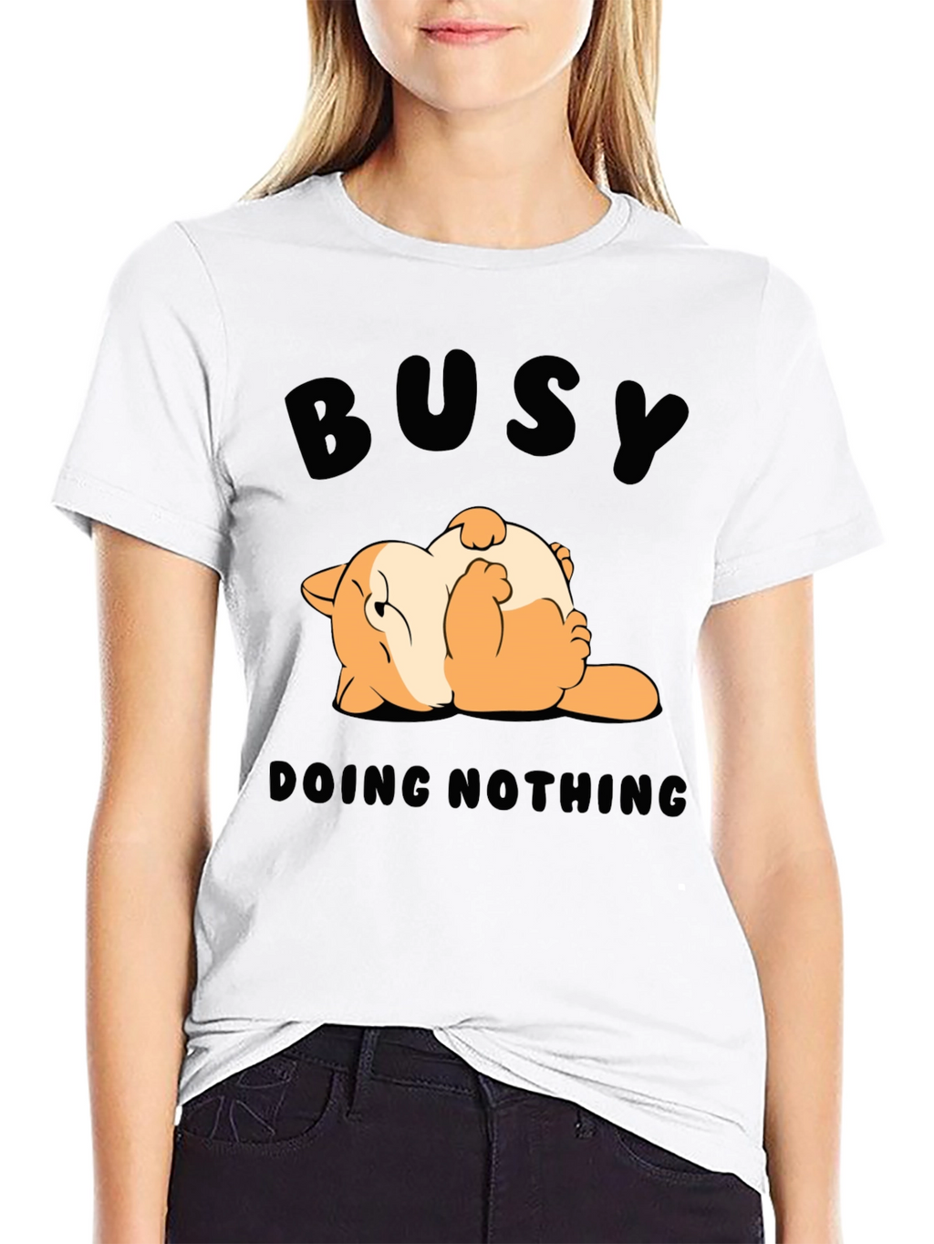 Busy Doing Nothing T-Shirt Funny Cat Design