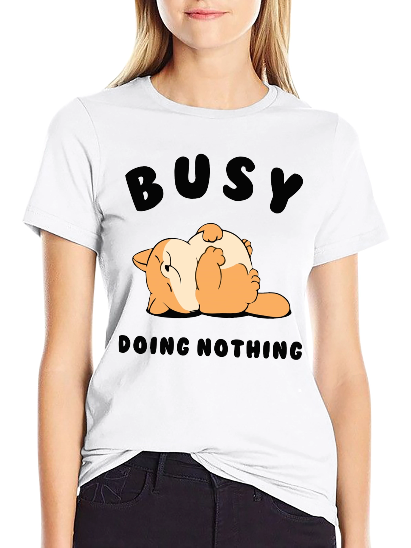 Busy Doing Nothing T-Shirt Funny Cat Design