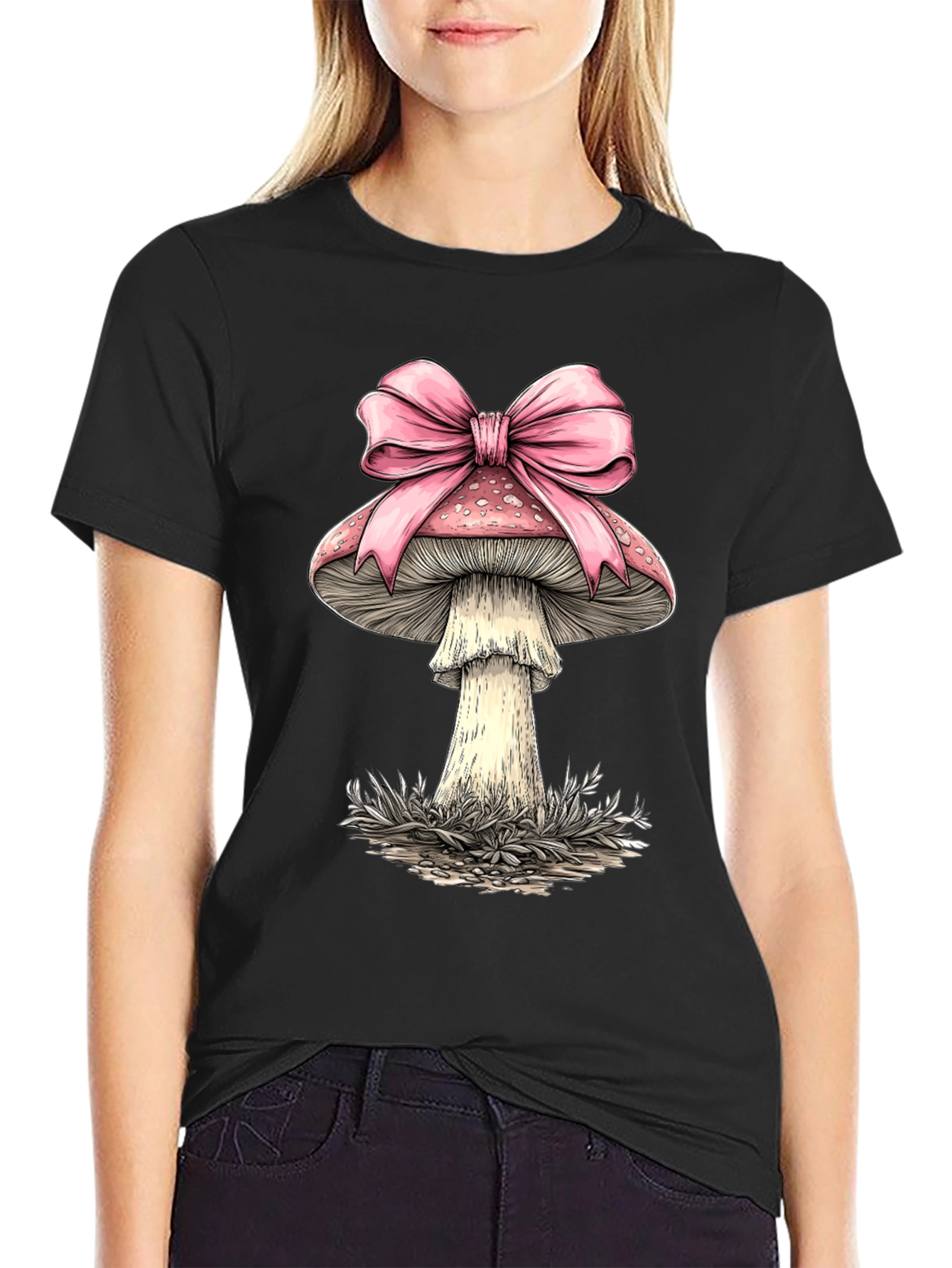 Mushroom Bow T-Shirt - Funky Design