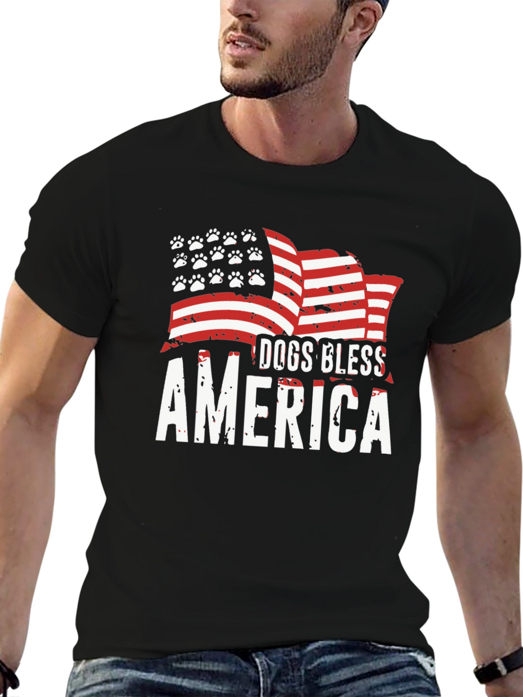 Dogs Bless America T-Shirt - Patriotic Dog Lover Tee